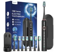 Cepillo de dientes eléctrico para adultos y niños - Cepillo de dientes sónico, cepillo eléctrico con 8 cabezales de cepillo, 90 días de duración de la batería, 5 modos, 50000 VPM, estuche de viaje