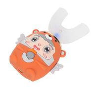 Cepillo de dientes eléctrico para niños Cepillo de dientes de silicona en forma de U Cepillo de dientes sónico automático recargable Diseño de dibujos animados, IPX7 Impermeable, 2-6 años(naranja)