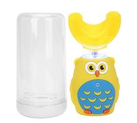 Cepillo de dientes eléctrico para niños, cepillo de dientes U-Shape U-Brush, cepillo de dientes blanqueador eléctrico en forma de U de 360 ° para niños y adolescentes(amarillo)