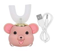 Cepillo de dientes eléctrico para niños, en forma de U, 5 modos, IPX7, resistente al agua (6-14 años de edad rosa)