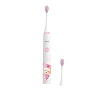 Cepillo de dientes eléctrico para niños Recargable Cepillo de dientes Sonic Powered Smart Timer con 2 cabezales de cepillo Cepillo de dientes de dibujos animados impermeable (rosa2)