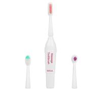 Cepillo de dientes eléctrico para perro de compañía con 2 cabezas de cepillo Cuidado de los dientes para perros Gatos(rojo)