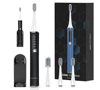 Cepillo de dientes eléctrico recargable para hombres y mujeres, cepillo de dientes eléctrico sónico para adultos, panel LED, temporizador de 2 minutos, 5 modos, 4 cabezales de cepillo, 40000 VPM