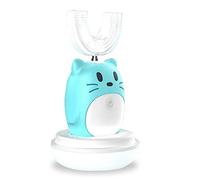Cepillo de dientes eléctrico ultrasónico para niños, cepillo de dientes ultrasónico en forma de U con cabezal de cepillo de gel de sílice suave, 3 velocidades (Azul)