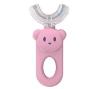 Cepillo de dientes en forma de U, cepillo de dientes en forma de U para niños, cepillo de dientes para salud bucal, cepillo de dientes en forma de U, cabeza de cepillo de silicona para niños, bebé de 2 a 12 años (rosa)