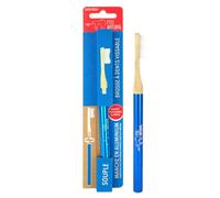 Cepillo de dientes flexible azul - bambú natural y aluminio con cerdas naturales de aceite de ricino - limpieza suave de los dientes - higiene dental, encía, sarro - recargable en las mangas