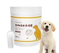 Cepillo De Dientes Gato - Toallitas Para Dedos Para Mascotas - Toallitas De Cuidado Coclear Para Perro Y Gato Toallitas Para Dientes De Gato Seguras Y Eficaces, 50 Piezas