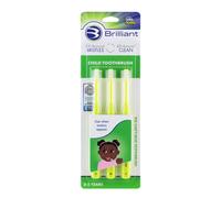 Cepillo de dientes infantil Brilliant - Para ni?os de 2 a 5 a?os, cabezal redondo, color lima, 3 unidades