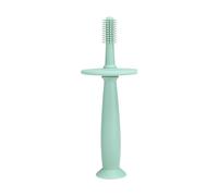 Cepillo de dientes mordedor para bebés: silicona alimenticio, cabezal cerdas 360 grados, base pie, protector seguridad flexible | Herramienta capacitación sobre el cuidado bucal