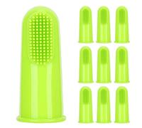 Cepillo de dientes para dedos para mascotas, 10 piezas de diseño ergonómico, cepillo de dientes de silicona para perros y gatos, ideal para la higiene dental de mascotas, limpieza de dientes(Verde)