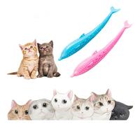 Cepillo de dientes para gatos, juguete de limpieza dental con forma de pez para gatos, juguete de hierba gatera para gatos, juguete de hierba
