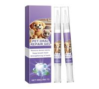 Cepillo de dientes para mascotas, 2 gel ambientador de aliento para mascotas, gel iluminador oral natural para mascotas, gel de limpieza de dientes de perro, bolígrafo de gel de reparación oral para