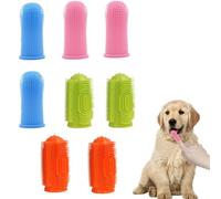 Cepillo de dientes para perros, cepillo de dedo para perros 360º, conjunto de limpieza de dientes de 8 piezas de silicona, adecuado para el cuidado de mascotas pequeñas (dos modelos)