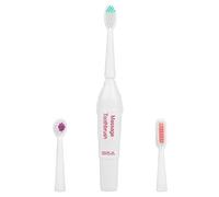 Cepillo de dientes para perros y mascotas, cuidado Kissable Juego de cepillos de dientes para dedos para mascotas, triple cepillo de dientes eléctrico para perros, suave con 2 cabezales de(red)