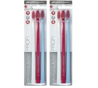 Cepillo de dientes suave Swissdent Profi, trio (3 unidades) extrasuave, blanco, rosa, azul (Paquete de 2)