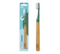Cepillo de Dientes TePe Choice, Suave, Verde, 1 ud. Mango de Madera | 3 cabezales reemplazables, Cepillo de dientes adecuado para limpieza dental y eliminación de placa