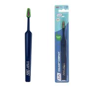 Cepillo de Dientes TePe Colour Compact, Extra Suave, Azul Oscuro, 1 ud., | Cepillo de dientes de cerdas suaves para limpieza precisa y suave, Cepillo de dientes extra suave para adultos