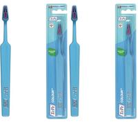 Cepillo de dientes TePe Colour, Suave, turquesa, 1 ud., cepillo de dientes de cerdas suaves para limpieza precisa y suave, cepillo de dientes suave para adultos y niños mayores (Paquete de 2)