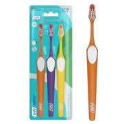 Cepillo de dientes TePe Nova, Extra Suave, 3 ud., punta más larga para mejor acceso a los dientes posteriores, cepillo de dientes extra suave para una eliminación de la placa fácil y eficiente