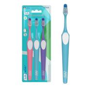 Cepillo de dientes TePe Nova, Medio, 3 ud., punta más larga para mejor acceso a los dientes posteriores, cepillo de dientes mediano para una eliminación de la placa fácil y eficiente