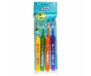 Cepillo de Dientes TePe Select Compact Kids, Extra Suave, 4 ud. | Colores Surtidos, Cepillo de dientes infantil, Cepillo de dientes de cerdas suaves para una limpieza respetuosa y eficaz