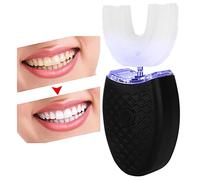 Cepillo de Dientes Ultrasónico, Cepillo De Dientes En Forma De U, Cepillo De Dientes Eléctrico, Dispositivo De Blanqueamiento De Dientes Con Luz Fría De Carga Inalámbrica (Negro)