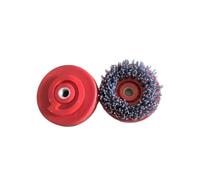 Cepillo de disco de alambre, Rueda de cepillo taza abrasiva, cerradura caracol 4 pulgadas, varios tamaños rojos, pulido piedra, piso concreto(2000-1PC-M 5 8 11)