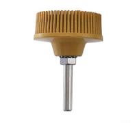 Cepillo de disco eléctrico de 5 cm con cerdas abrasivas de esmeril para pulido, limpieza, molienda y desbarbado de metal, grano 50/80/120, verde/amarillo/blanco (amarillo)