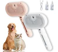 Cepillo de ducha de piel fresca, solución de baño de pelo fresco, 3 en 1, peine de depilación para mascotas para desprendimiento y aseo para perros y gatos de pelo corto largo, botón de liberación (2