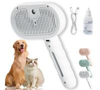 Cepillo de ducha de piel fresca, solución de baño de pelo fresco, 3 en 1, peine de depilación para mascotas para desprendimiento y aseo para perros y gatos de pelo corto largo, botón de liberación
