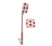 Cepillo de Fregado Corporal con Largo, Depurador de Espalda Exfoliante con 2 Opciones de Toallita, para Bañarse (PINK)