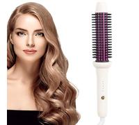 Cepillo de hierro de curling - peine de alisado de iones negativo de 28 mm, rizador de hierro calentado | Consejo fresco con cerdas antideslizantes de nylon para volumen, estilo, viaje en salón, spa,