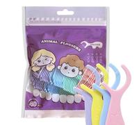 Cepillo de hilo dental, 40 unidades de limpiador interdental en forma de animal, para adultos, para el hogar, oficina, uso diario, escuela, después de comer, viajar, niñas y niños