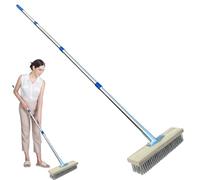 Cepillo de hormigón - Cepillo de alambre de acero inoxidable, herramienta manual de barrido de jardín, herramienta de limpieza al aire libre para malas hierbas, musgo, algas y manchas difíciles