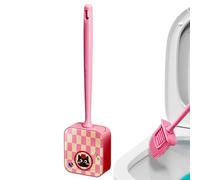 Cepillo de inodoro con soporte de pared integrado, mango largo y antimanchas para azulejos de ducha y ángulos inalcanzables, accesorios de limpieza de baño