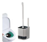 Cepillo de inodoro, conjunto de portaescobillas de inodoro - conjunto de portaescobillas de inodoro, cepillo de fregado de silicona para pared | Lavador de inodoro ergonómico para el hogar, cepillo de