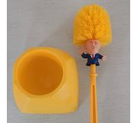 Cepillo de inodoro Donald Trump, limpiador de tazones para baño doméstico, divertido limpiador de cabeza del presidente con soporte y almacenamiento