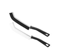 Cepillo de inodoro prémium para esquinas y grietas, herramienta de limpieza de microfibra de puntada fina para ventanas, lechada de azulejos, cocina y baño, color blanco y negro