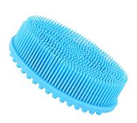 Cepillo de la Tapa de la Cuna, 4,7x2,8x1,6 Pulgadas de Silicona bebé Cepillo Sensorial Masaje Baño Tactilidad Entrenamiento Cepillo bebé Baño Cepillo Suave y Cómodo para (BLUE)