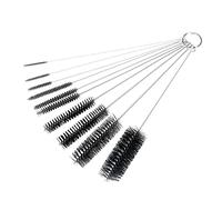Cepillo de laboratorio de acero inoxidable de 10 piezas para limpiador de tuberías, tubo de ensayo, cristalería, botella, tubo fluval