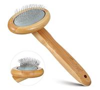 Cepillo de lana de oveja de acero inoxidable con pasadores de bambú para cardar, peine, cepillo de macramé, cepillos de piel con puntas largas para alfombras de piel sin estera, almohadas, pelo corto,