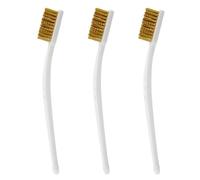 Cepillo de latón pequeño, 3 cepillos de alambre de latón para limpieza, boquilla de impresora 3D, herramienta de cepillo de dientes de latón, mango de cepillo de latón, cepillo de dientes de extremo