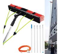 Cepillo de lavado de 3-12 m con conexión de agua, barra telescópica para limpieza de ventanas, limpiador extensible para techo de invernadero, limpieza de paneles fotovoltaicos y solares, varilla de 7