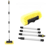 Cepillo de Lavado de Coche de 60 Pulgadas de 12 Pulgadas con Cabeza de cerdas Suaves Que Fluye a través de Alta Resistencia, Cepillo de Lavado automático de Triple Nivel, Mango Largo, Lavado Exterior