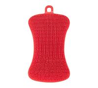 Cepillo de lavavajillas de Silicona, Esponja de Silicona antibacteriana de Grado alimenticio para Lavar Platos, Lavar Verduras, Frutas y Platos, 1 Pieza de 3.53 Pulgadas Rojo Brillante