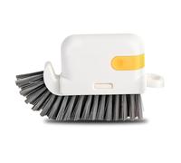 Cepillo de limpieza 2 en 1 para ranuras de ventanas, herramientas de limpieza con rascador para limpieza de azulejos, cepillo de limpieza de juntas para ranuras de ventanas, rieles de puertas