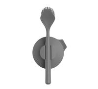 Cepillo de limpieza Brabantia con soporte de ventosa y espátula integrada gris