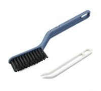 Cepillo de limpieza con clip para el pelo 2 en 1 diseñado para limpieza de costuras de pared y suelo y depilación en espacios reducidos (azul)