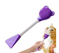 Cepillo de limpieza de barbilla de gato, cepillo de silicona para la barbilla del gato, cepillo manual de limpieza para gatos, herramienta de limpieza con cabezales de cepillo de silicona para la