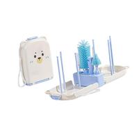 Cepillo de limpieza de biberones portátil para bebés, biberones de agua, viajes, enfermería, con estante de secado, accesorios de alimentación para bebés
